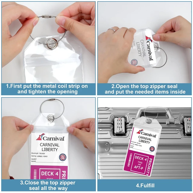 Alt view image 5 of 7 - Cruise Luggage Tag Holder for 2025 Carnival, NCL, MSC Cruises, and Princess Ships
