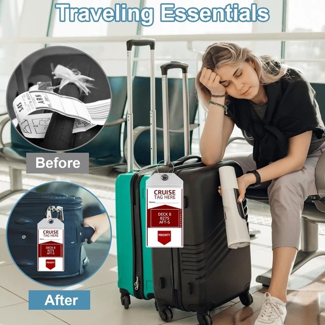 Alt view image 6 of 7 - Cruise Luggage Tag Holder for 2025 Carnival, NCL, MSC Cruises, and Princess Ships