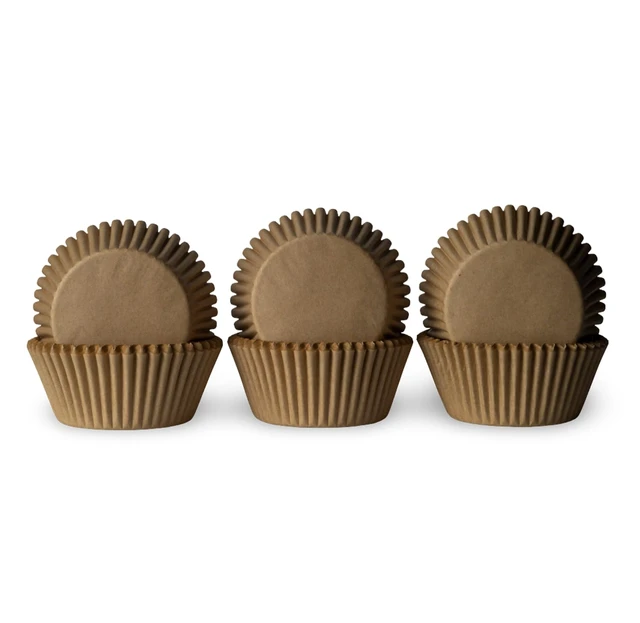 Alt view image 5 of 7 - 200 Paper Cupcake Liners, Muffin Liners or Baking Cups for Desserts, Muffins, Cupcakes and More Treats; Grease Proof, No Smell, Food Grade, Nut Serving Containers (Brown)