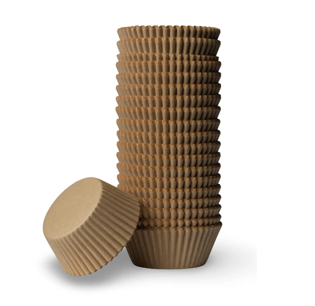 Alt view image 6 of 7 - 200 Paper Cupcake Liners, Muffin Liners or Baking Cups for Desserts, Muffins, Cupcakes and More Treats; Grease Proof, No Smell, Food Grade, Nut Serving Containers (Brown)