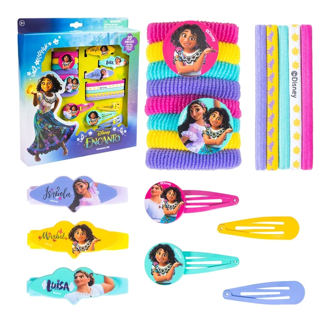 Alt view image 6 of 7 - Luv Her Encanto Girls 20 Piece Accessory Set with 3 Barrettes, 4 Snap Hair Clips, 5 Elastics and 8 Terry Ponies - Ages 3+