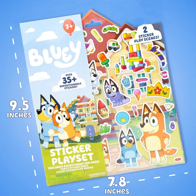 Alt view image 7 of 7 - Horizon Group USA Bluey Sticker Playset, 2 Sticker Play Scenes, 35+ Reusable Puffy Bluey Repositionable Stickers for Kids, Perfect for Travel, Screen-Free Fun