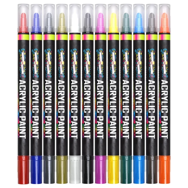 Alt view image 2 of 4 - CHALKY CROWN Dual Tip Acrylic Paint Markers - Assorted - 12 Pack