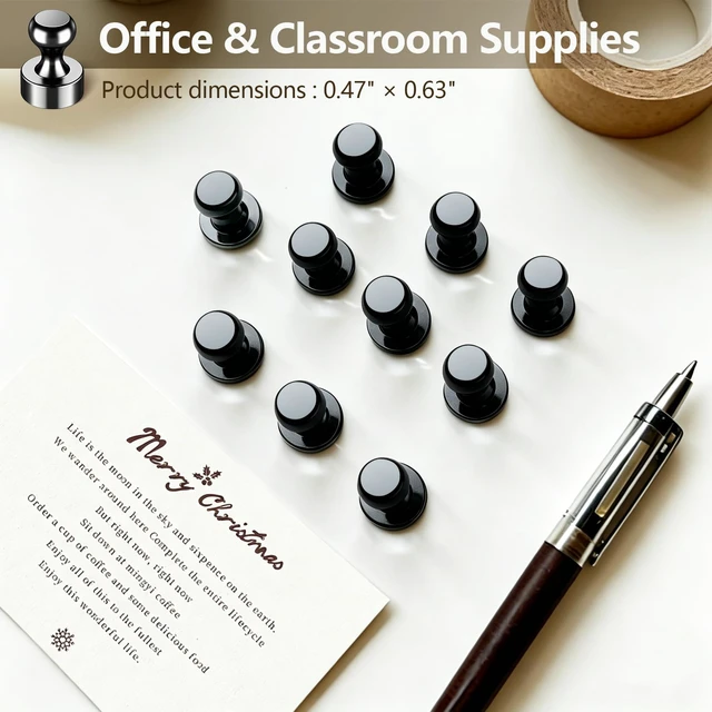 Alt view image 7 of 7 - 16 Pcs Fridge Magnets, Refrigerator Magnets, Small Strong Magnets, Whiteboard Magnets for Fridge, Magnetic Push Pins for Locker, Pins for Kitchen Office Accessories