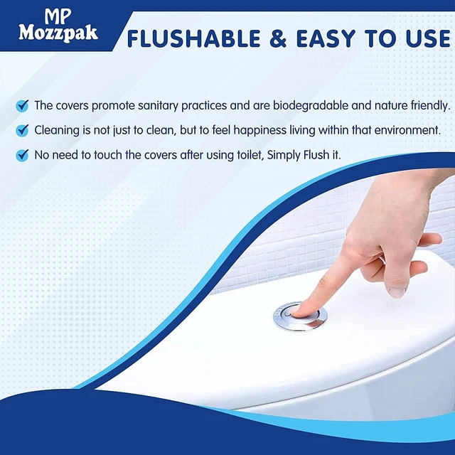 Alt view image 4 of 7 - MP MOZZPAK Toilet Seat Covers Disposable (60 Pack) - XL Flushable Disposable Toilet Seat Cover for Kids Potty Training, Adults - 100% Biodegradable - Travel Essential Accessories for Airplane, Camping
