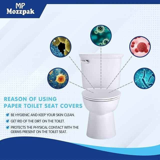 Alt view image 7 of 7 - MP MOZZPAK Toilet Seat Covers Disposable (60 Pack) - XL Flushable Disposable Toilet Seat Cover for Kids Potty Training, Adults - 100% Biodegradable - Travel Essential Accessories for Airplane, Camping
