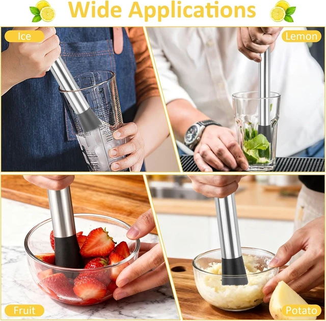 Alt view image 6 of 7 - Muddler for Cocktails, 4 Pack Cocktail Muddler, Stainless Steel Muddler