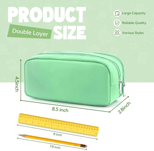 Alt view image 2 of 7 - HOHOM Pencil Case Large Capacity Pencil Pouch Holder Box Marker Storage Bag Desk Organizer Stationery Organizer for School Supplies Office Travel Organizers Office College