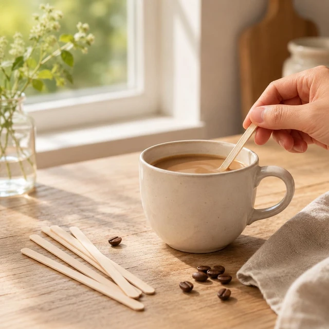 Alt view image 5 of 7 - 5.5 Inch Wooden Coffee Stir Sticks, 200 Count Premium Natural Birch Wood Stirrers for Coffee Bar Accessories, Disposable Beverage Stirrers for Hot/Cold Drinks, Eco-Friendly & Splinter-Free