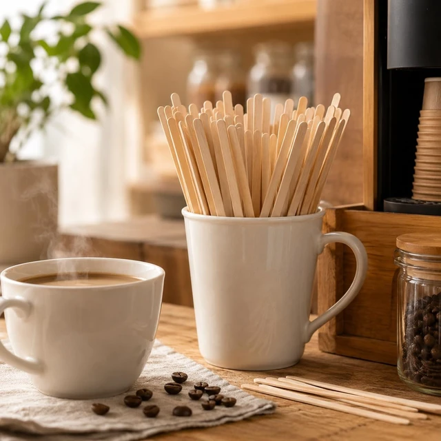 Alt view image 6 of 7 - 5.5 Inch Wooden Coffee Stir Sticks, 200 Count Premium Natural Birch Wood Stirrers for Coffee Bar Accessories, Disposable Beverage Stirrers for Hot/Cold Drinks, Eco-Friendly & Splinter-Free