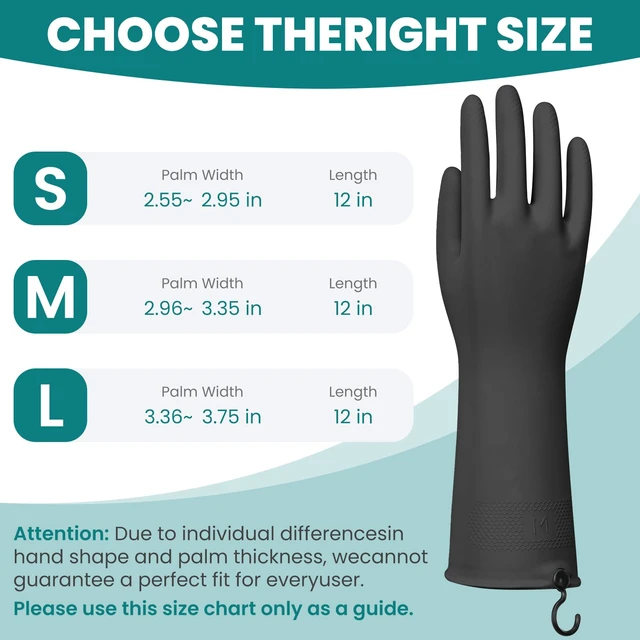 Alt view image 6 of 6 - 4 Pairs Rubber Dishwashing Gloves with Hanging Hooks - Reusable Cleaning Gloves for Kitchen & Household, Non-Slip, Durable and Flexible (Medium, 4 Colors: Black, Pink, Blue, Purple)