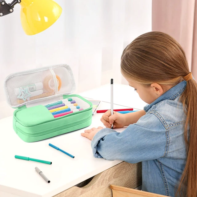 Alt view image 7 of 7 - HOHOM Pencil Case Large Capacity Pencil Pouch Holder Box Marker Storage Bag Desk Organizer Stationery Organizer for School Supplies Office Travel Organizers Office College