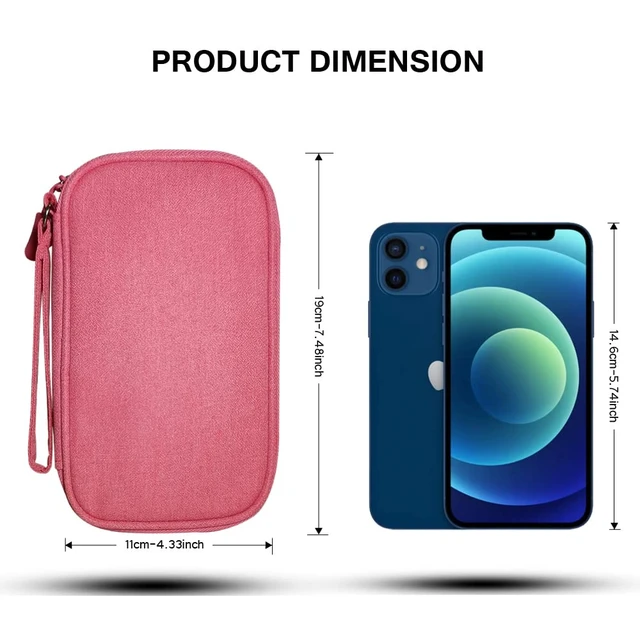Alt view image 2 of 7 - Electronics Organizer Bag Pouch Cable Charger Organizer Travel Shockproof Cord Carrying Case for Earphone Powerbank USB Hard Drive SD Card (Pink)