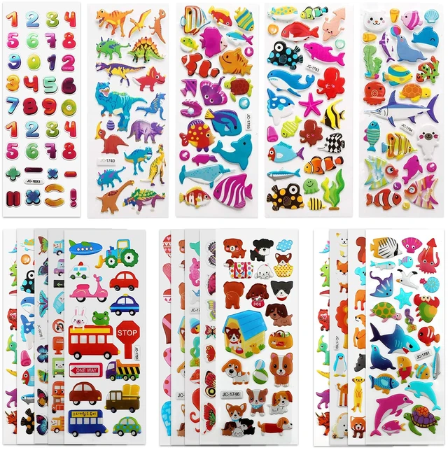 Main image of Puffy 3D Sticker for Kid & Toddler 500+ Variety Pack Cute Scrapbook Sticker