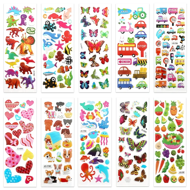 Alt view image 2 of 7 - Puffy 3D Sticker for Kid & Toddler 500+ Variety Pack Cute Scrapbook Sticker