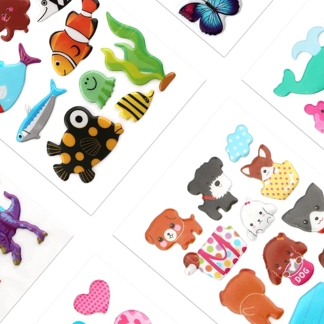 Alt view image 4 of 7 - Puffy 3D Sticker for Kid & Toddler 500+ Variety Pack Cute Scrapbook Sticker