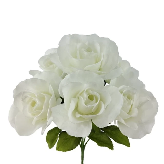 Alt view image 3 of 5 - (4 pack) Mainstays Indoor Artificial Sweet Rose Flower Pick, White, 14 in