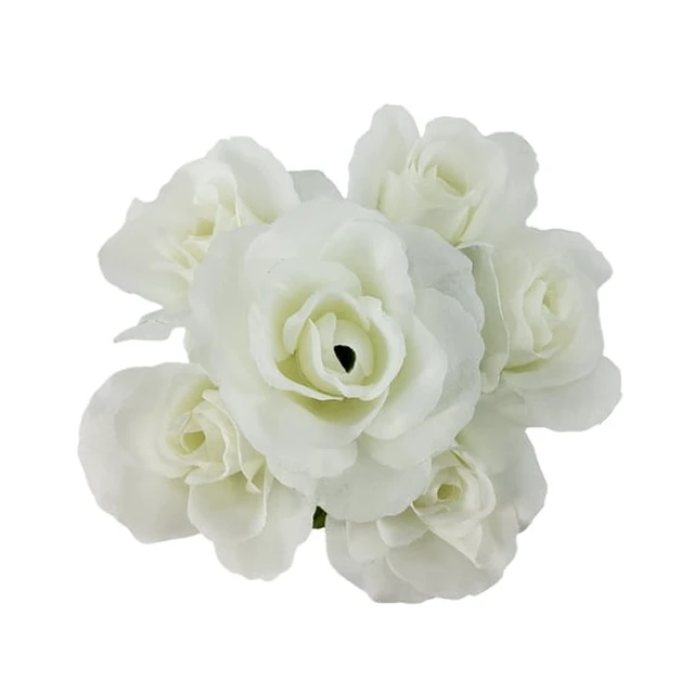 Alt view image 4 of 5 - (4 pack) Mainstays Indoor Artificial Sweet Rose Flower Pick, White, 14 in