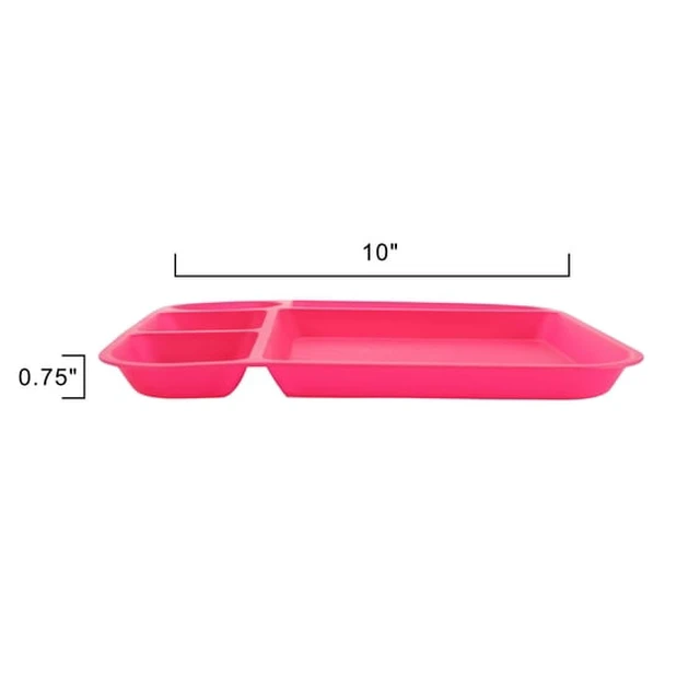 Alt view image 4 of 5 - Your Zone Kids Dinnerware Set, 24-Piece Plastic Plates, Bowls, Cups & Utensils, Pink Assorted
