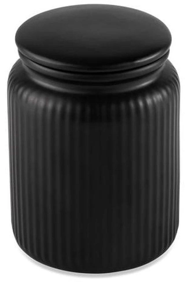 Main image of Thyme & Table Small 580 mL Ceramic Ribbed Kitchen Organization Jar, Black