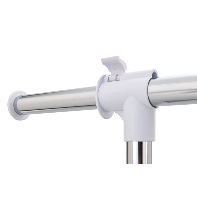 Alt view image 2 of 4 - Mainstays Adjustable Metal Rolling Garment Rack, Chrome & White