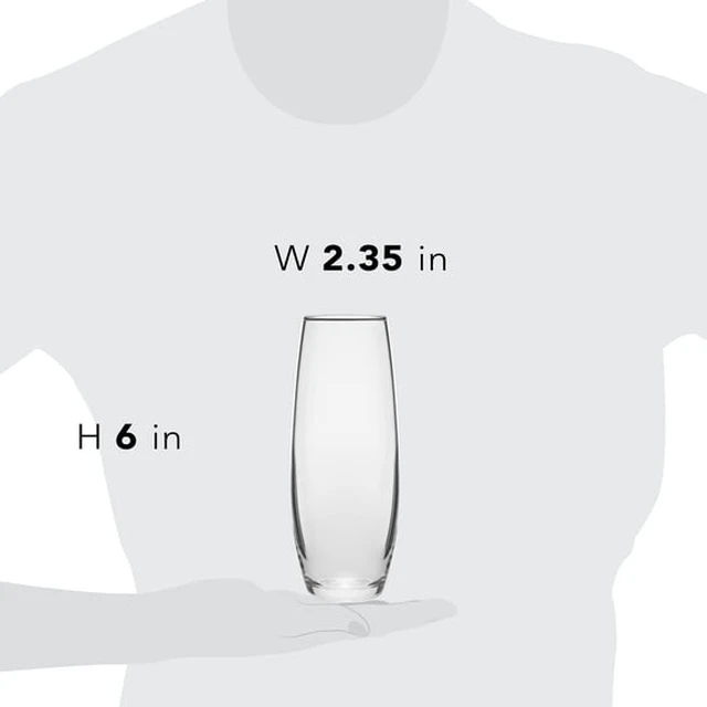 Alt view image 4 of 4 - (2 pack) Libbey Clear Glass Bud Floral Vase, 6"