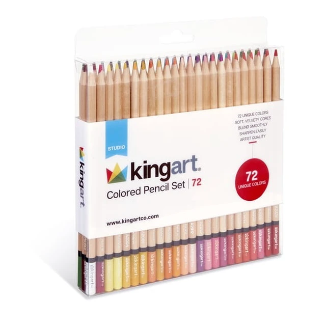 Alt view image 2 of 5 - KINGART Studio Colored Pencils Set 72 Soft Wax-Based Cores for Drawing & Coloring for Artists and Beginners