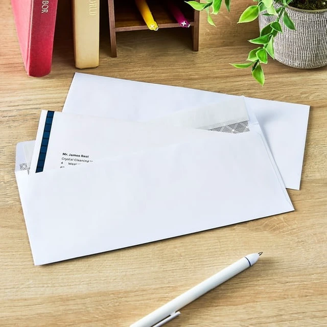 Alt view image 4 of 4 - Pen + Gear #10 Envelope, Peel & Stick, White, Privacy Tint , Count per Pack 250, Size- 4.13"x9.5"