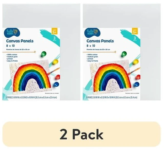 Main image of (2 pack) Hello Hobby 8" x 10" Canvas Panels, 3 Count