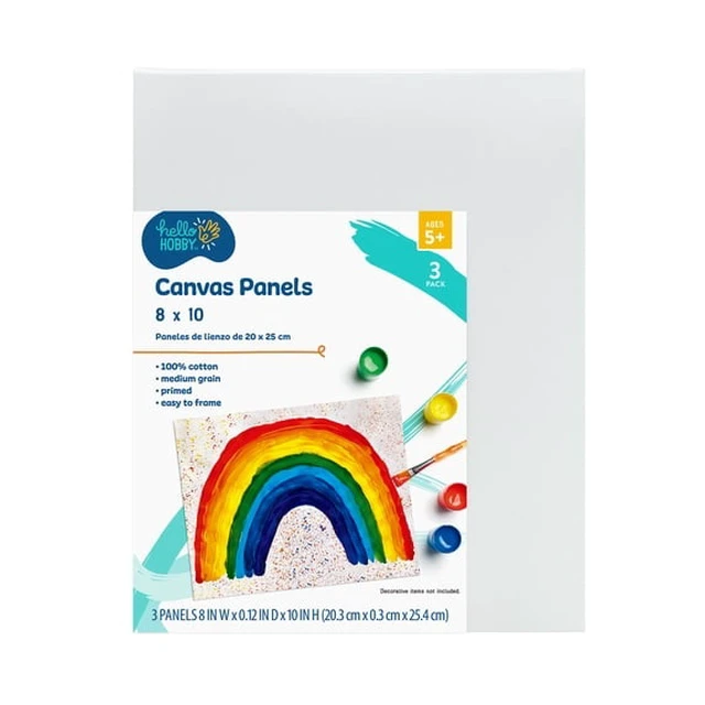 Alt view image 2 of 4 - (2 pack) Hello Hobby 8" x 10" Canvas Panels, 3 Count