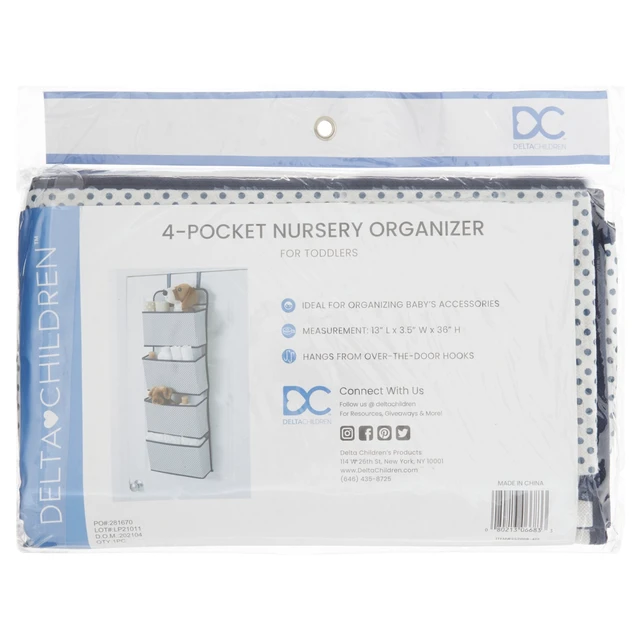 Alt view image 3 of 5 - Delta Children 4-Pocket Hanging Wall Organizer, Navy