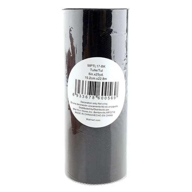 Alt view image 4 of 4 - (2 pack) Fuzhou 6" Black Matte Tulle, 25 Yards, 1 Each