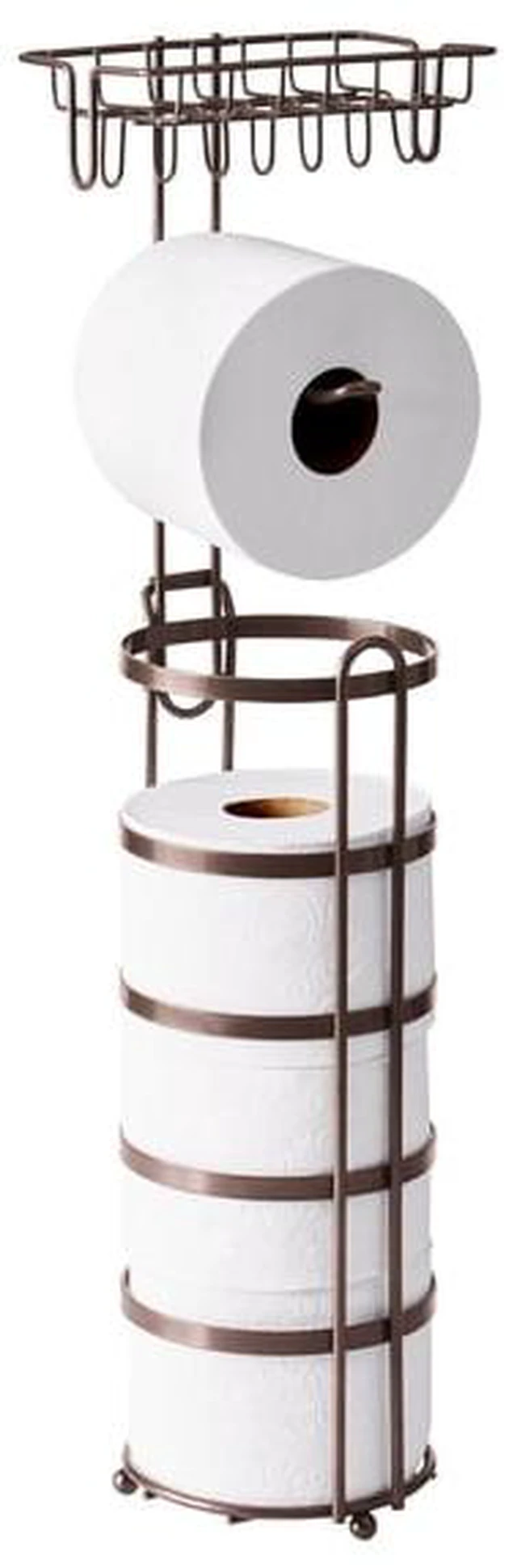 Main image of Better Homes & Gardens Bronze Flatwire Free-Standing Toilet Paper Holder with Reserve