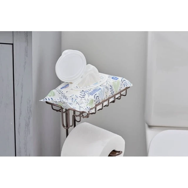 Alt view image 4 of 5 - Better Homes & Gardens Bronze Flatwire Free-Standing Toilet Paper Holder with Reserve