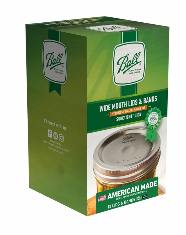 Main image of Ball Wide Mouth Lids with Bands, BPA Free, 12 Count