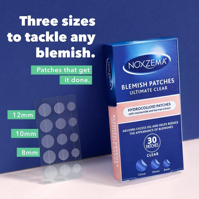 Alt view image 5 of 6 - Noxzema Hydrocolloid Pimple Patches with Niacinamide & Tea Tree Extract, 30Count, Acne Treatment for Face, Absorbs Oil & Reduces Breakouts, Dermatologist Tested