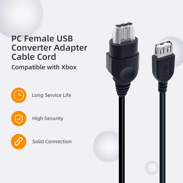 Alt view image 4 of 6 - Mcbazel PC Female USB Converter Adapter Cable for Original Gen. 1 Xbox Console