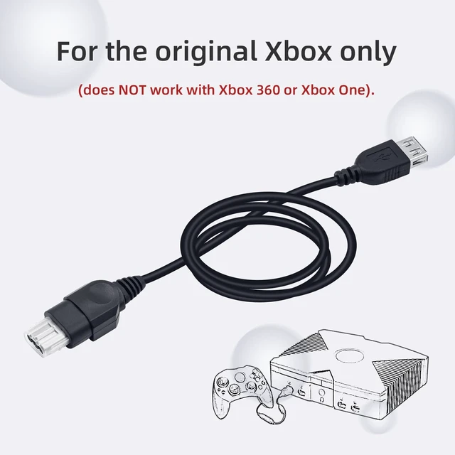 Alt view image 3 of 6 - Mcbazel PC Female USB Converter Adapter Cable for Original Gen. 1 Xbox Console