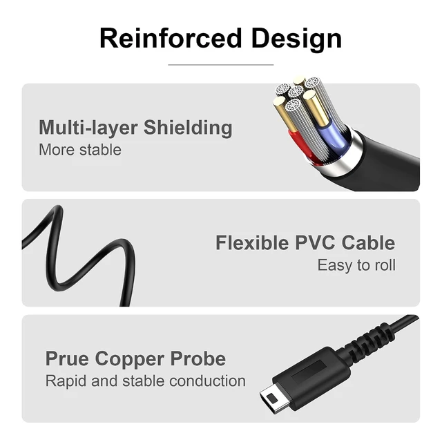 Alt view image 2 of 6 - DS Lite USB Charger Cable 3.9 ft for Nintendo DS Lite/NDSL Only, Not for 3DS/2DS/DSi/DS