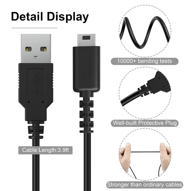 Alt view image 6 of 6 - DS Lite USB Charger Cable 3.9 ft for Nintendo DS Lite/NDSL Only, Not for 3DS/2DS/DSi/DS