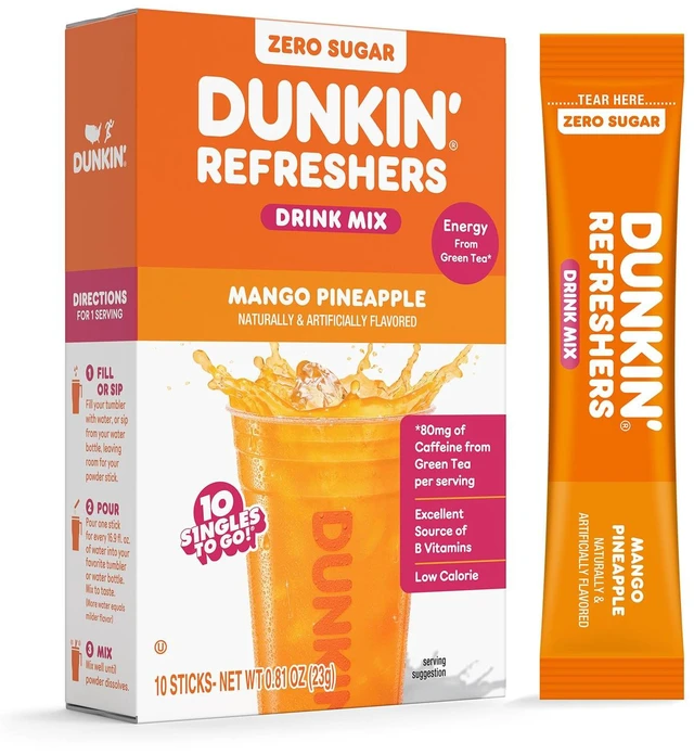 Main image of Dunkin' Refreshers Mango Pineapple Singles To Go, 10 Count