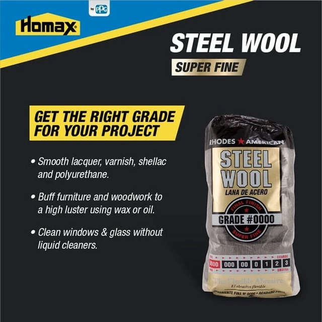 Alt view image 3 of 4 - Homax Rhodes American Steel Wool Super Fine Grade #0000, 12 pads