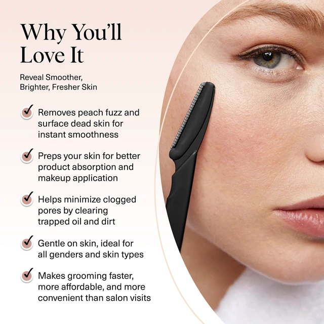 Alt view image 6 of 7 - Kitsch Dermaplane Razor for Women Face Black, 6 pcs