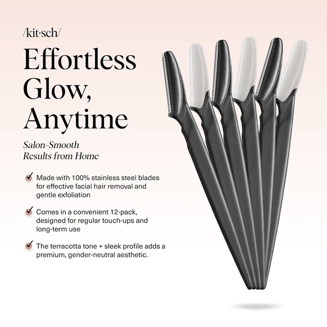 Alt view image 2 of 7 - Kitsch Dermaplane Razor for Women Face Black, 6 pcs