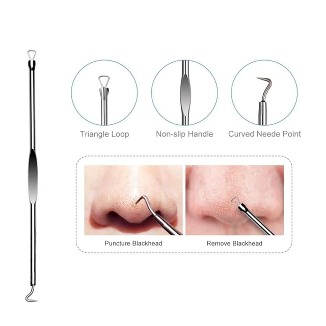 Alt view image 2 of 4 - 6PCS Stainless Steel Blackhead Remover Pimple Extractor Facial Cleaning Tool Kit