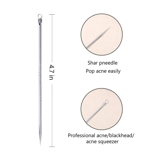 Alt view image 4 of 4 - 6PCS Stainless Steel Blackhead Remover Pimple Extractor Facial Cleaning Tool Kit