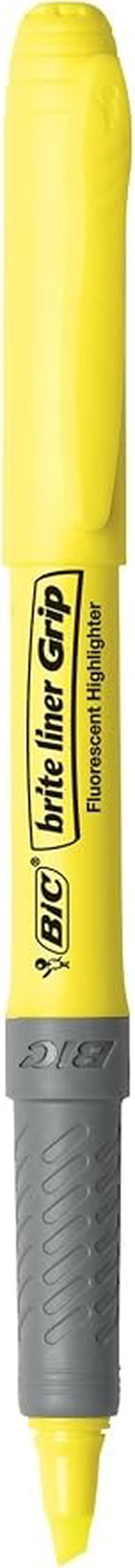 Alt view image 2 of 6 - BIC Brite Liner Grip Highlighters, Chisel Tip, 5-Count Pack, Yellow