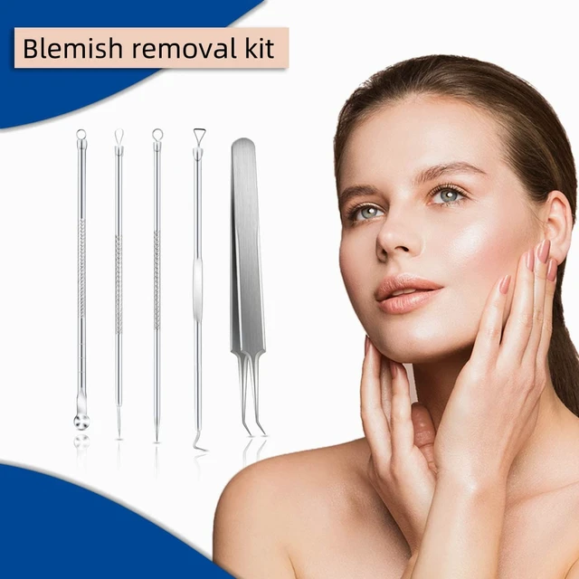 Alt view image 6 of 7 - Blackhead Extractor Kit - 5-Pack Stainless Steel Pimple Popper Tools with Case for Face and Nose