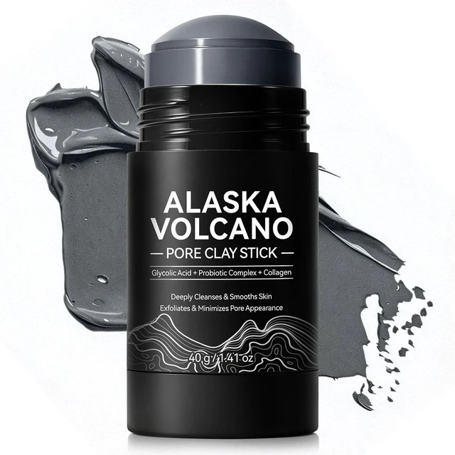 Main image of Alaska Volcano Clay Mask Stick 1.41 oz, Deep Pore Cleansing, Blackhead Remover, Oil Control, Gentle Exfoliating Mud Mask for Smooth Skin