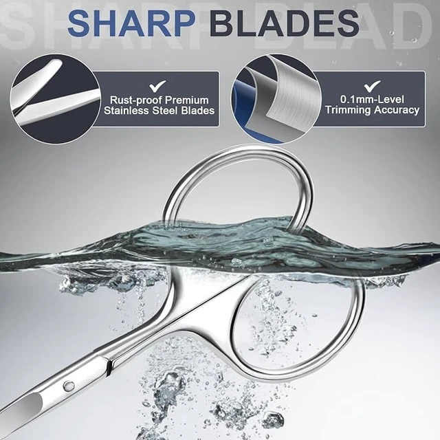 Alt view image 5 of 6 - 2 Pack Eyebrow Nose Hair Scissors, Stainless Steel Rounded Tips